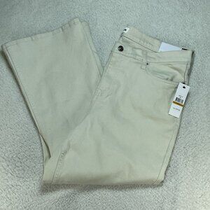 DKNY Jeans Womens 16W Beige Williamsburg High Rise Flare Crop Ankle 36x25 NWT